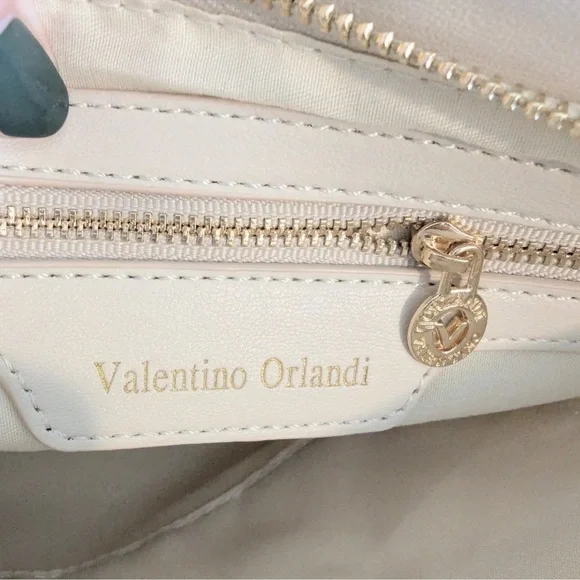 NWT Valentino Orlandi Cream Quilted
Vegan Leather Shoulder Bag - Picture 9 of 14